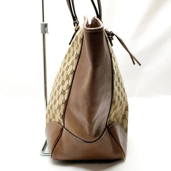 Authentic Gucci Brown Canvas Tote Bag mn391-021726